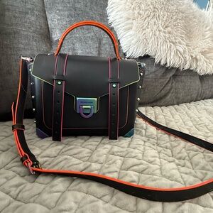 NWT MICHAEL Michael Kors Manhattan Cross Body-Black/Multicolored + Wallet